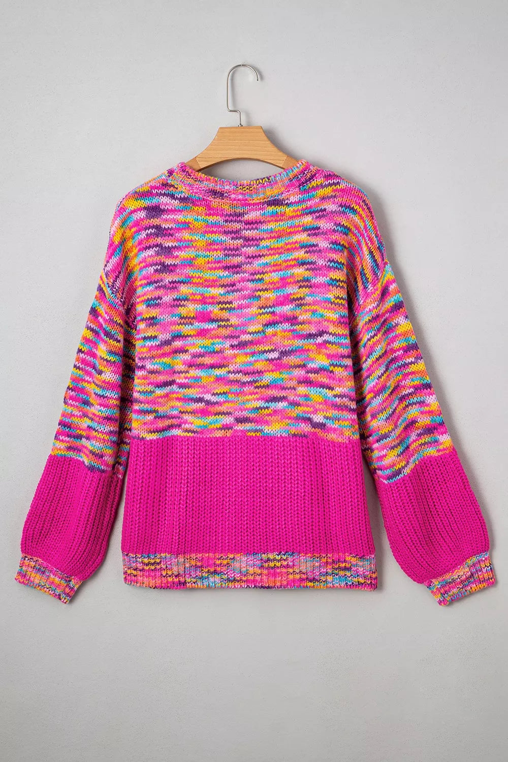 Colorful Knit Crew Neck Sweater.