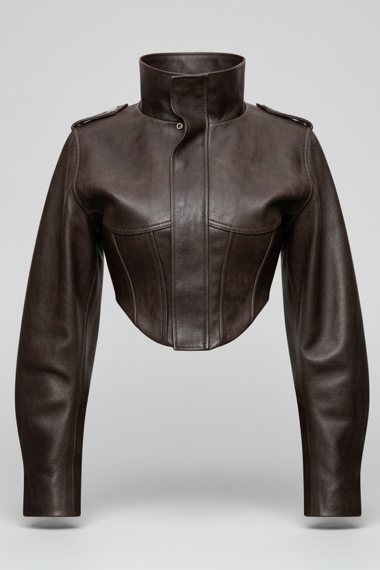 Vintage Style Slim Fit Leather Jacket