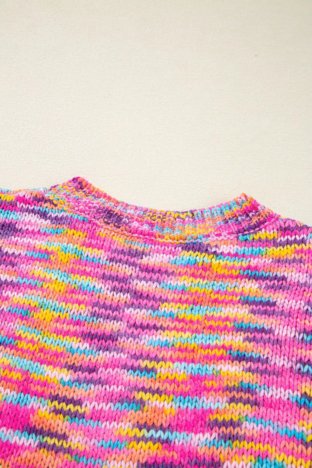Colorful Knit Crew Neck Sweater.