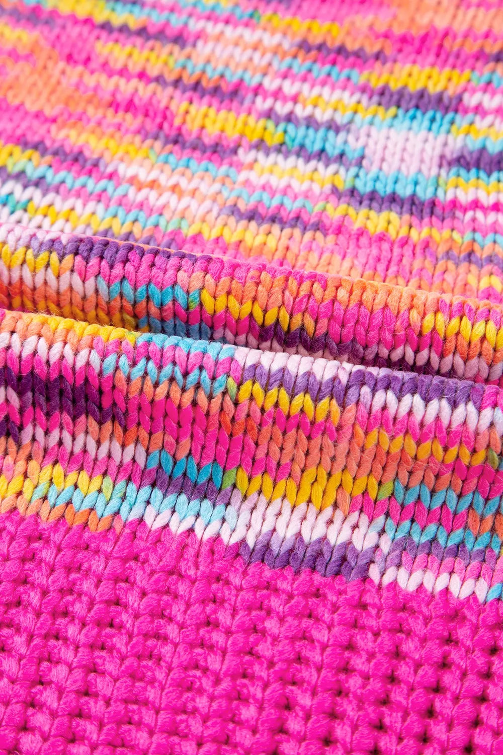 Colorful Knit Crew Neck Sweater.