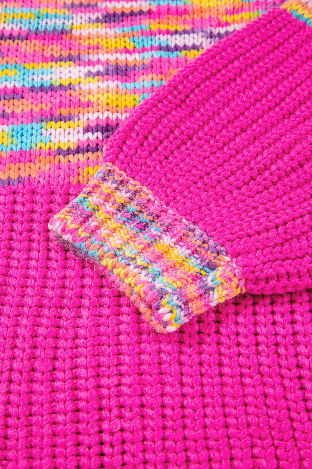 Colorful Knit Crew Neck Sweater.